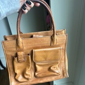 Classic Tan Leather Tote Bag /Fossil